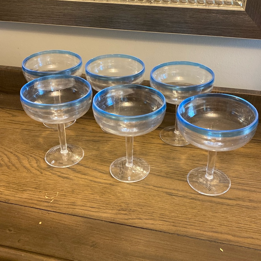 Plastic margarita glasses-set of 6 glasses